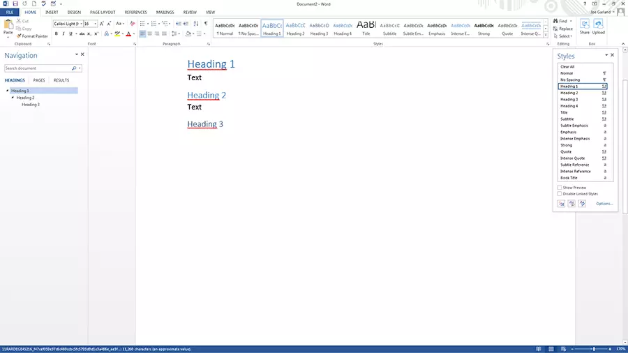 Image: Overview of the side menu for styles